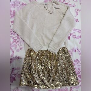 Janie and Jack Cream Sweater with Bow Detail